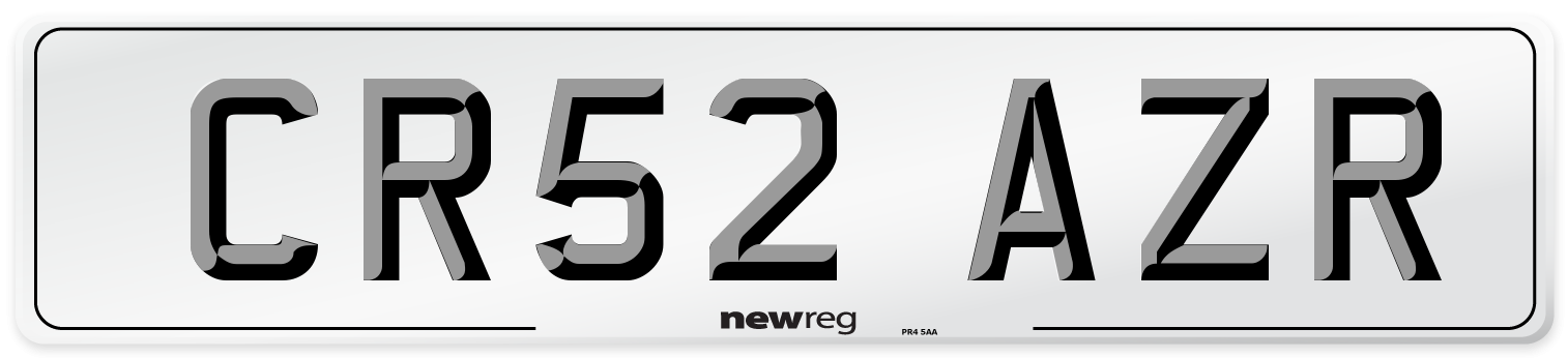 CR52 AZR Number Plate from New Reg